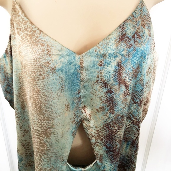Catherine Gee Turquosie Snake Print Silk Dress - Picture 3 of 7